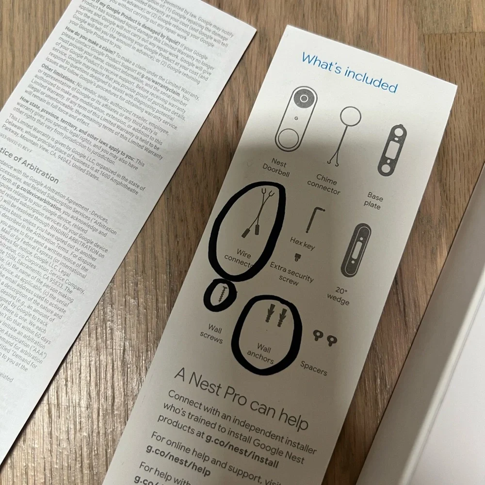 Google Nest Doorbell - (Wired, 2nd Gen) - Wired Video Doorbell Camera Snow